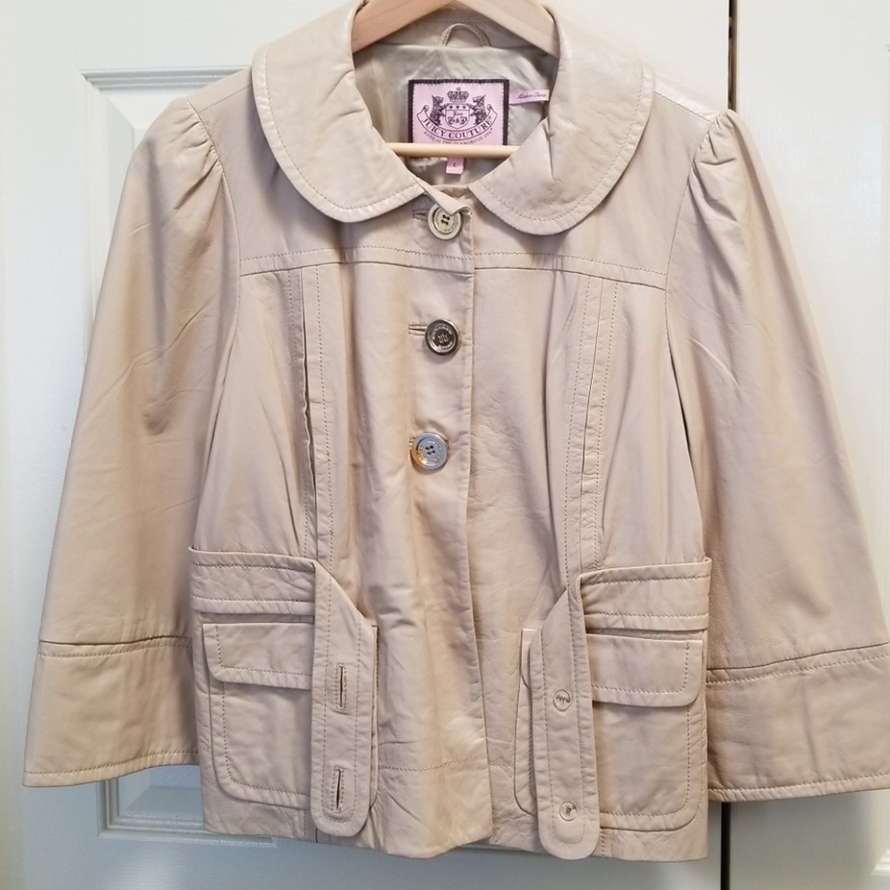 Juicy Brown Leather Jacket, Size L